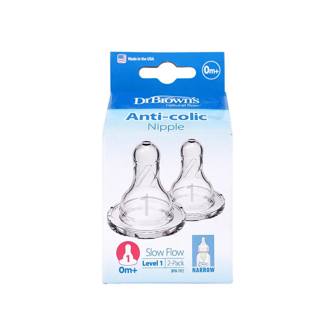 51259-Dr Browns Natural Flow 2 Silicone Nipples(0m+)