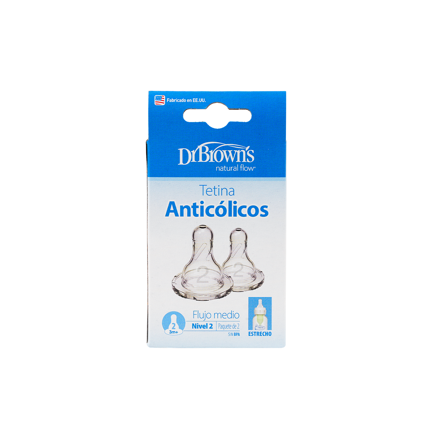 Dr Browns Natural Flow 2 Silicone Nipples(3m+)-4884