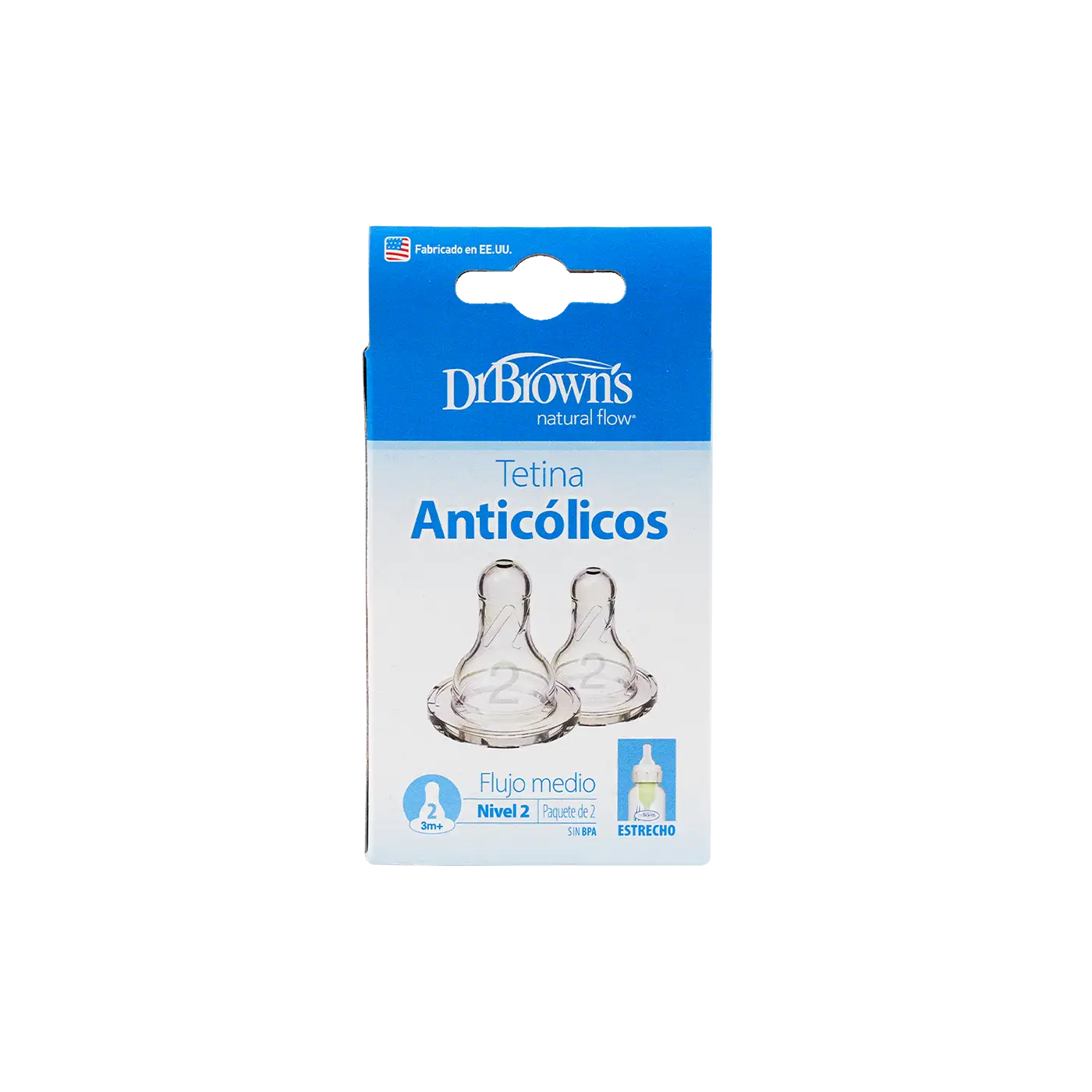 Dr Browns Natural Flow 2 Silicone Nipples(3m + )-4884