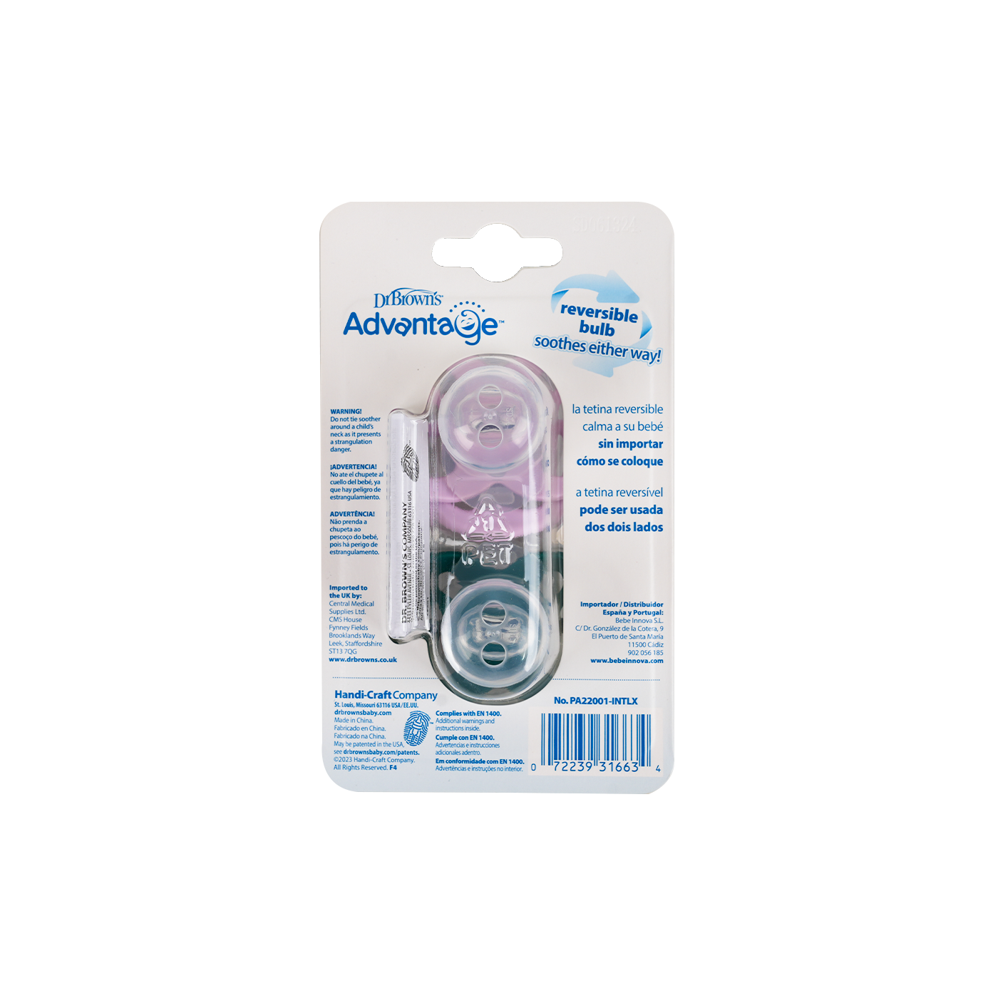 Dr Browns Advantage Pacifier Pink(6-18m)-6634