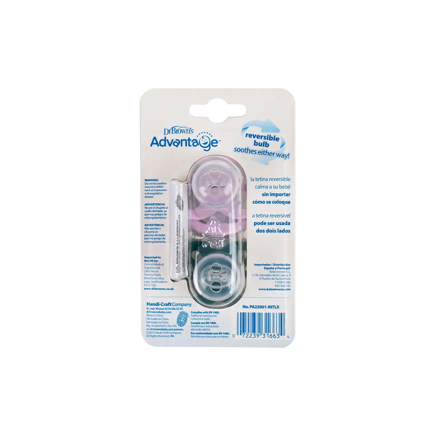 Dr Browns Advantage Pacifier Pink(6-18m)-6634