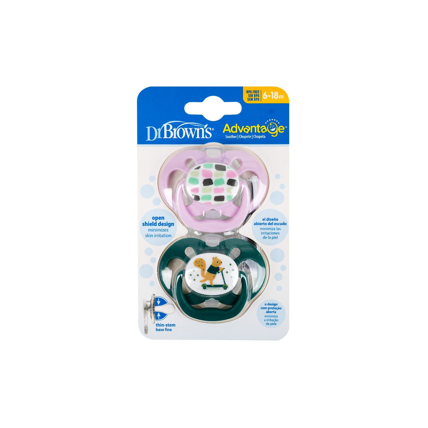 Dr Browns Advantage Pacifier Pink(6-18m)-6634