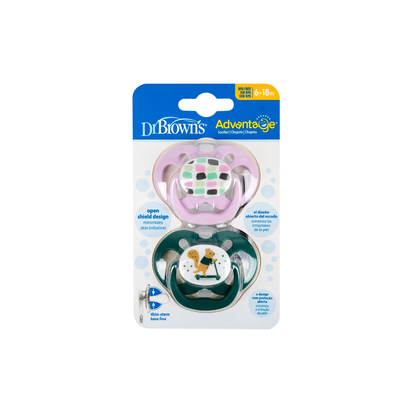 Dr Browns Advantage Pacifier Pink(6-18m)-6634