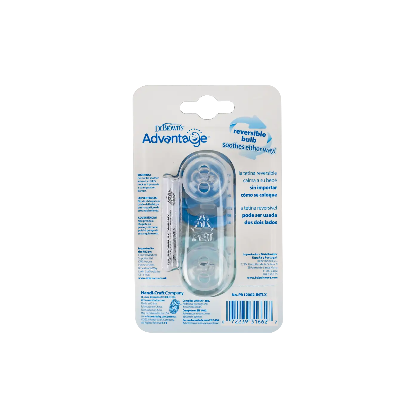 Dr Browns Advantage Pacifier Blue(0-6m)-6627
