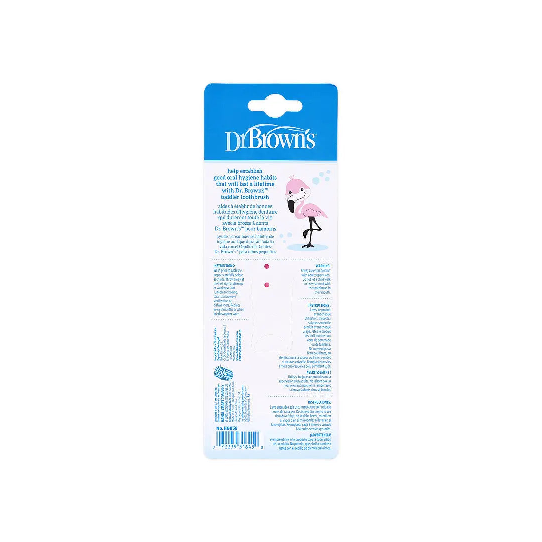Dr Browns Toddler ToothBrush Flamingo(1-4Years)