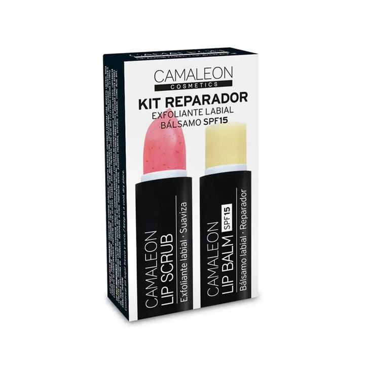 51404-Camaleon Kit Reparador Lip Scrub+Lip Blam SPF15 - Fresa +1