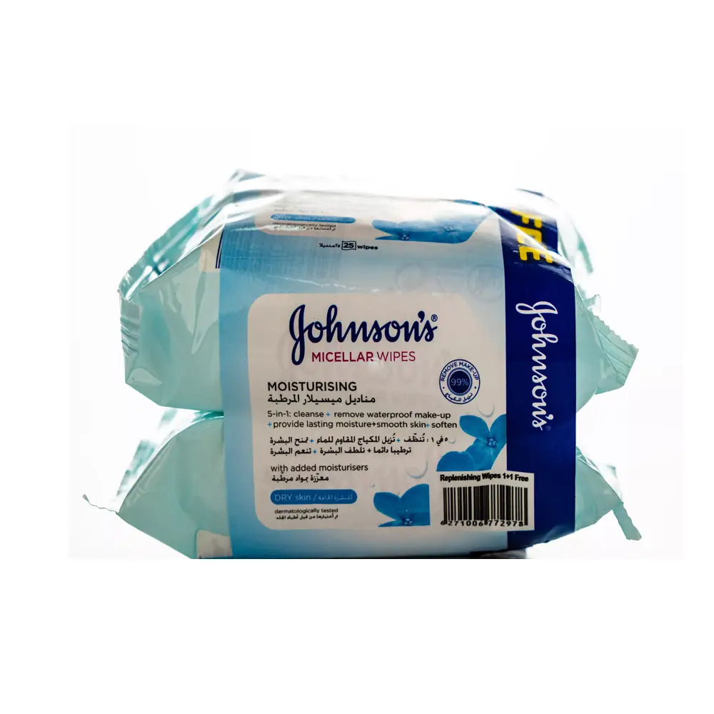 Johnson's Micellar Moisturising Wipes 25Pcs (1+1)-Offer