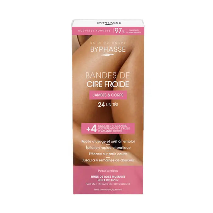 51434-Byphasse Cold Wax Strips Legs & Body 24units