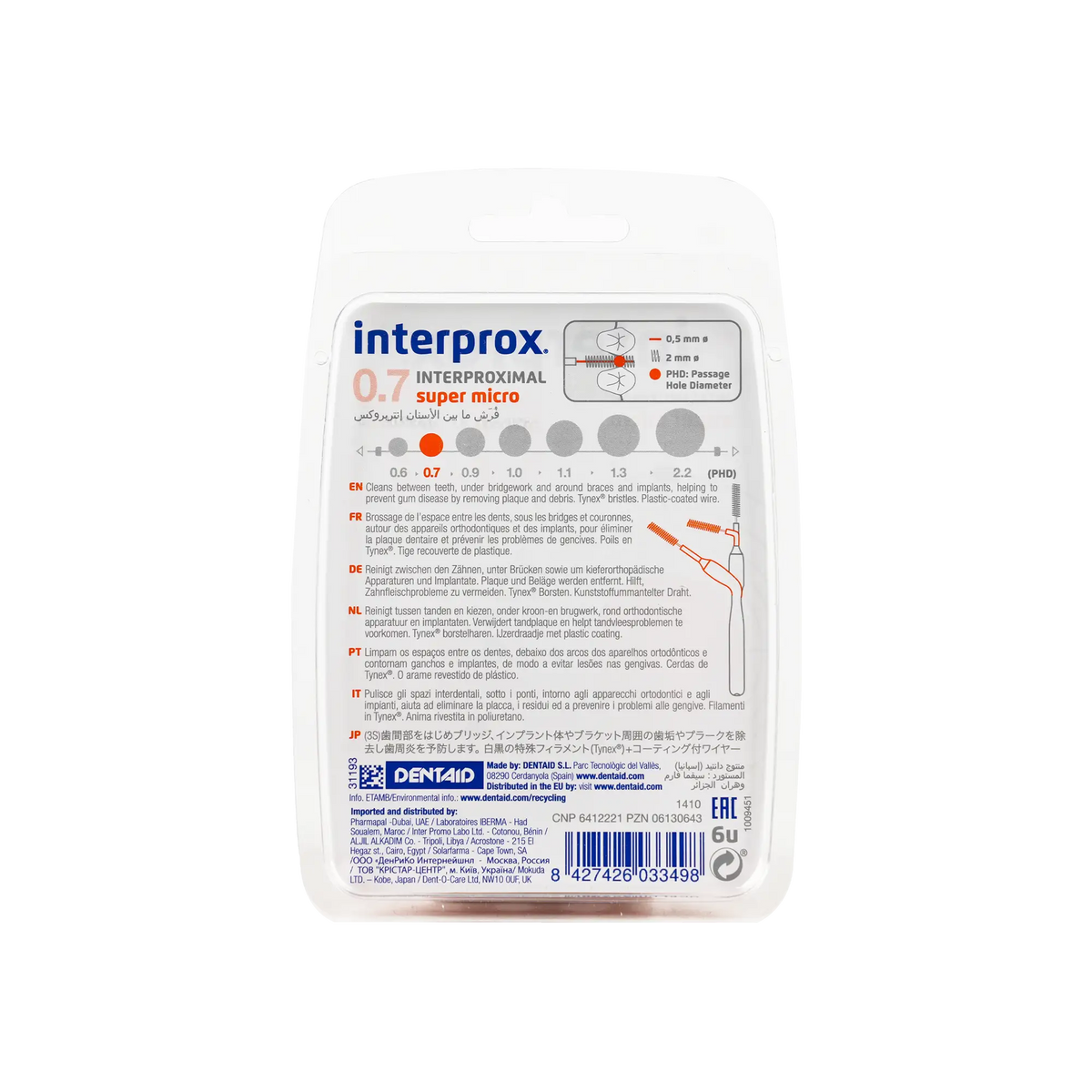 51486-Dentaid Interprox Brush Orange 0.7m Super Micro +1