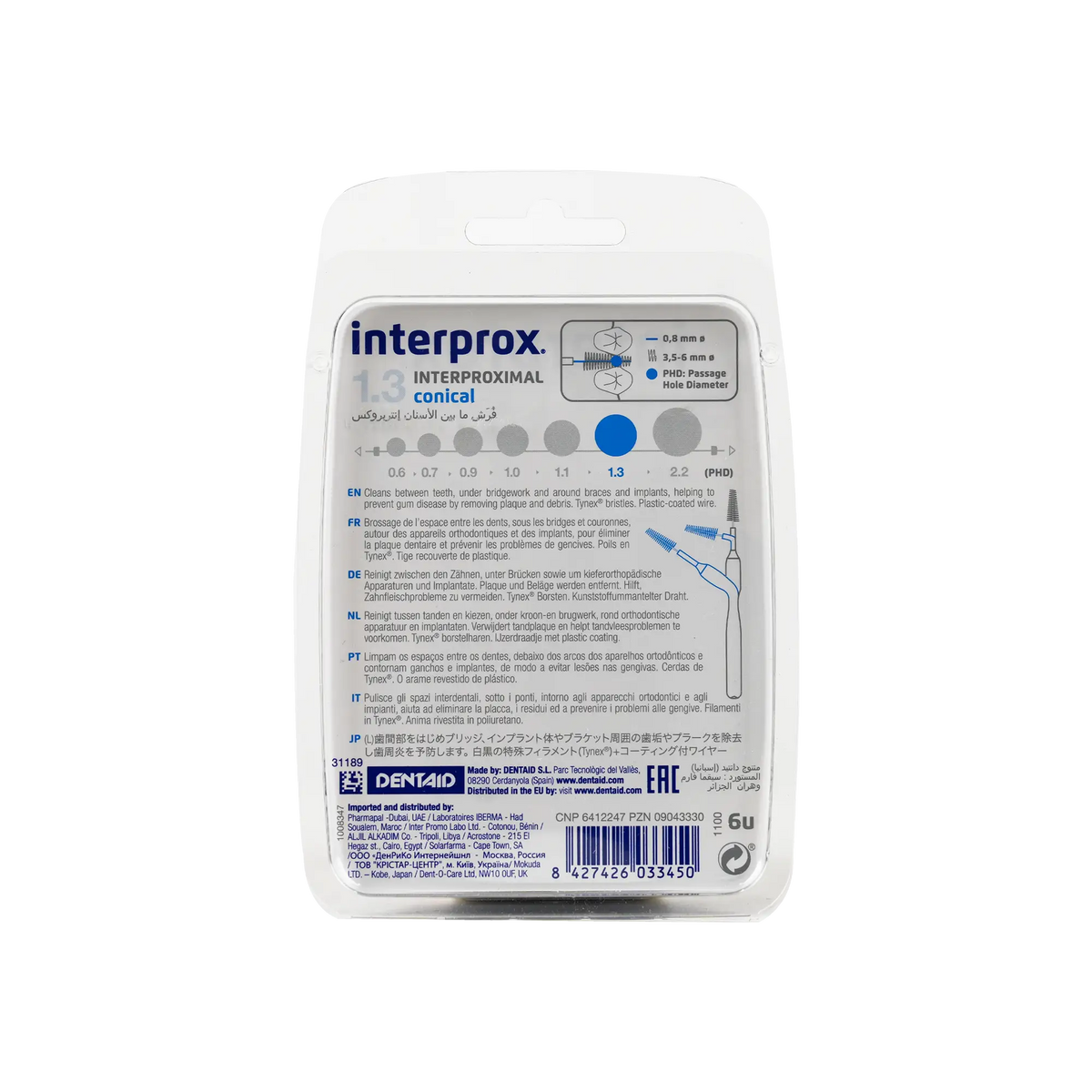 51489-Dentaid Interprox Brush Blue 1.3m Conical +1