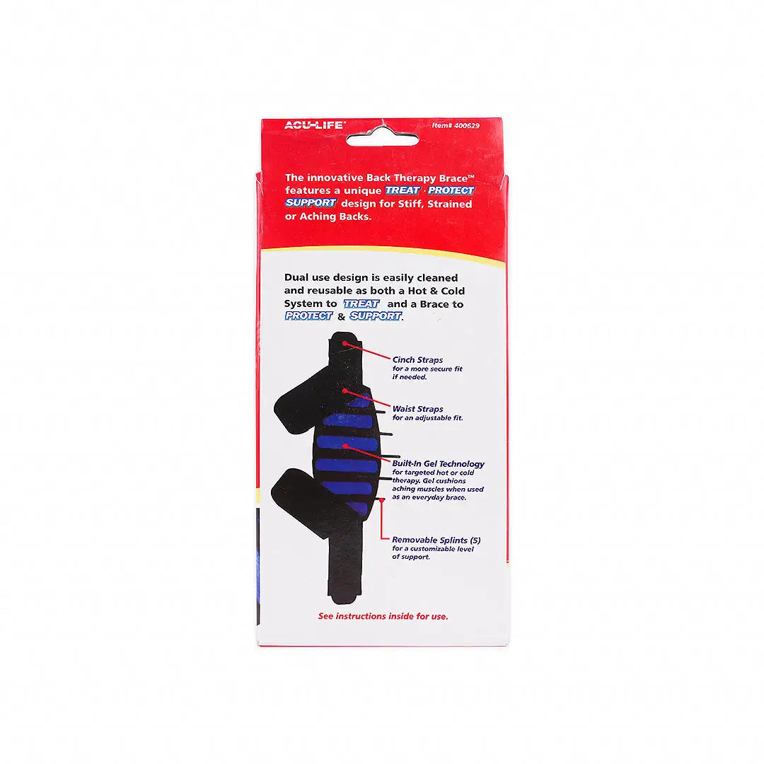 acu life back therapy brace hot cold system 400629