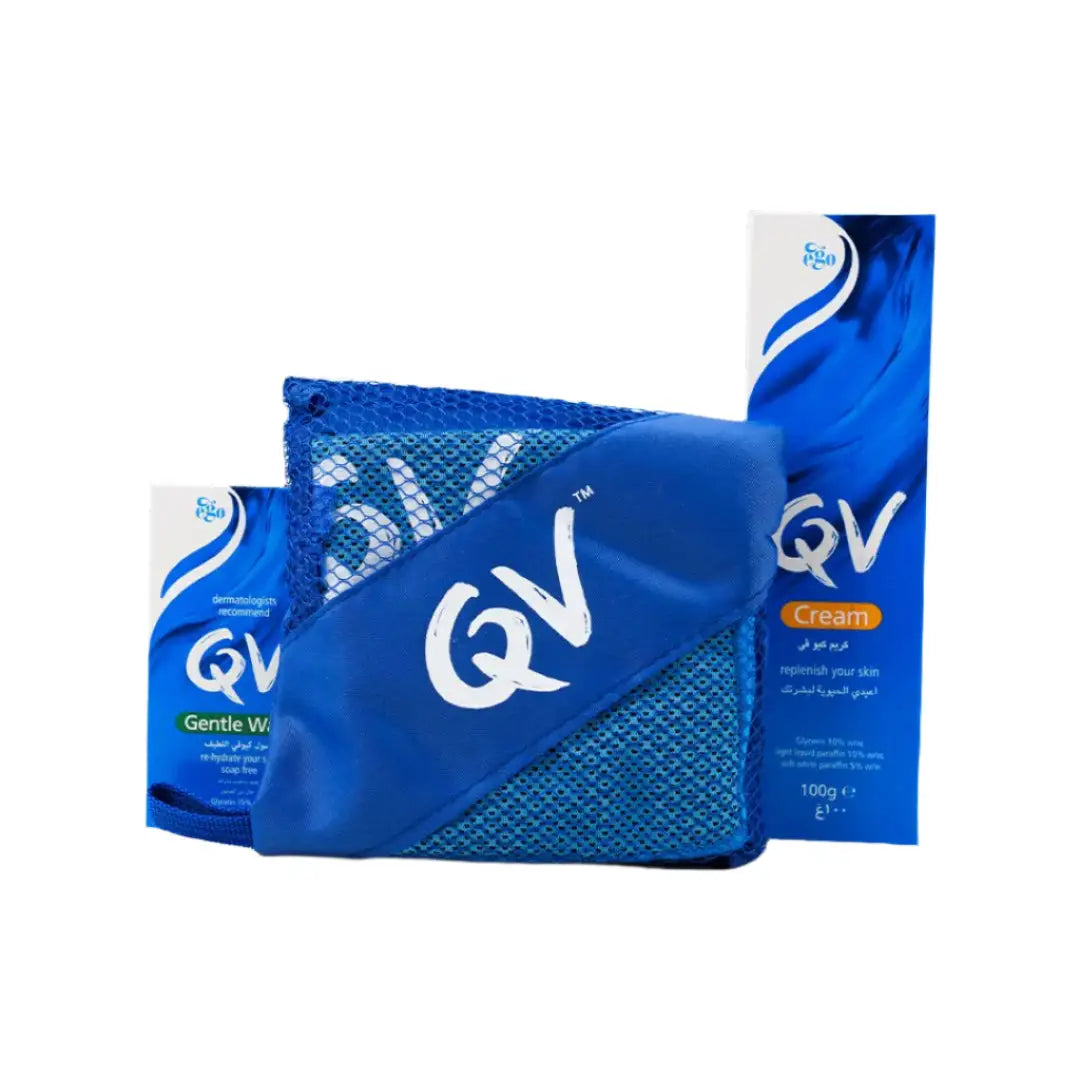 Qv Gentel Wash 40ml & Cream 100g + Cooling Towel Hajj & Umrah