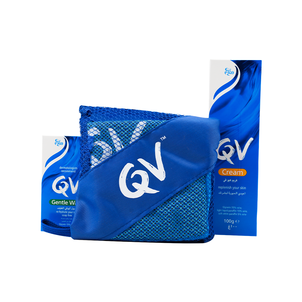 Qv Gentel Wash 40ml & Cream 100g + Cooling Towel Offer