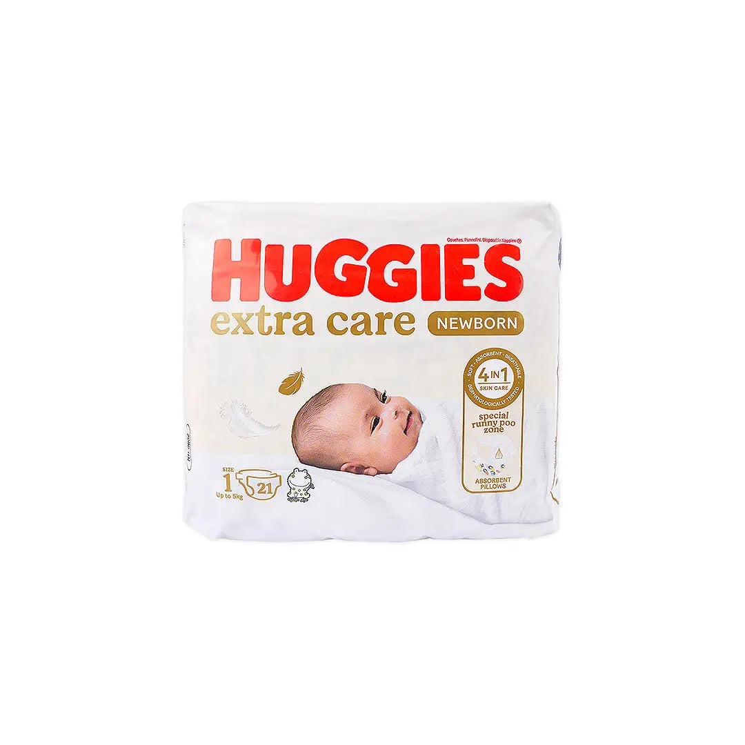 Huggies Extra Care New Born  No.1 (0-5Kg) 21Pcs