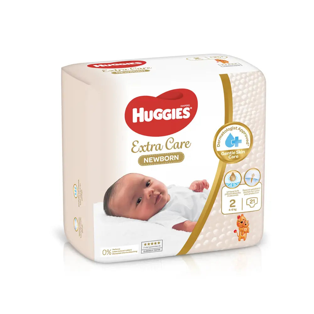 Huggies Extra Care New Born No.2 (4-6Kg)  21Pcs