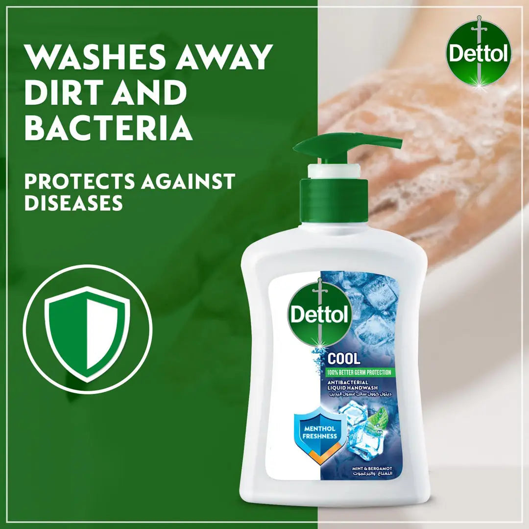 Dettol Cool Liquid Handwash Pump, Mint & Bergamot Scent, 200ml