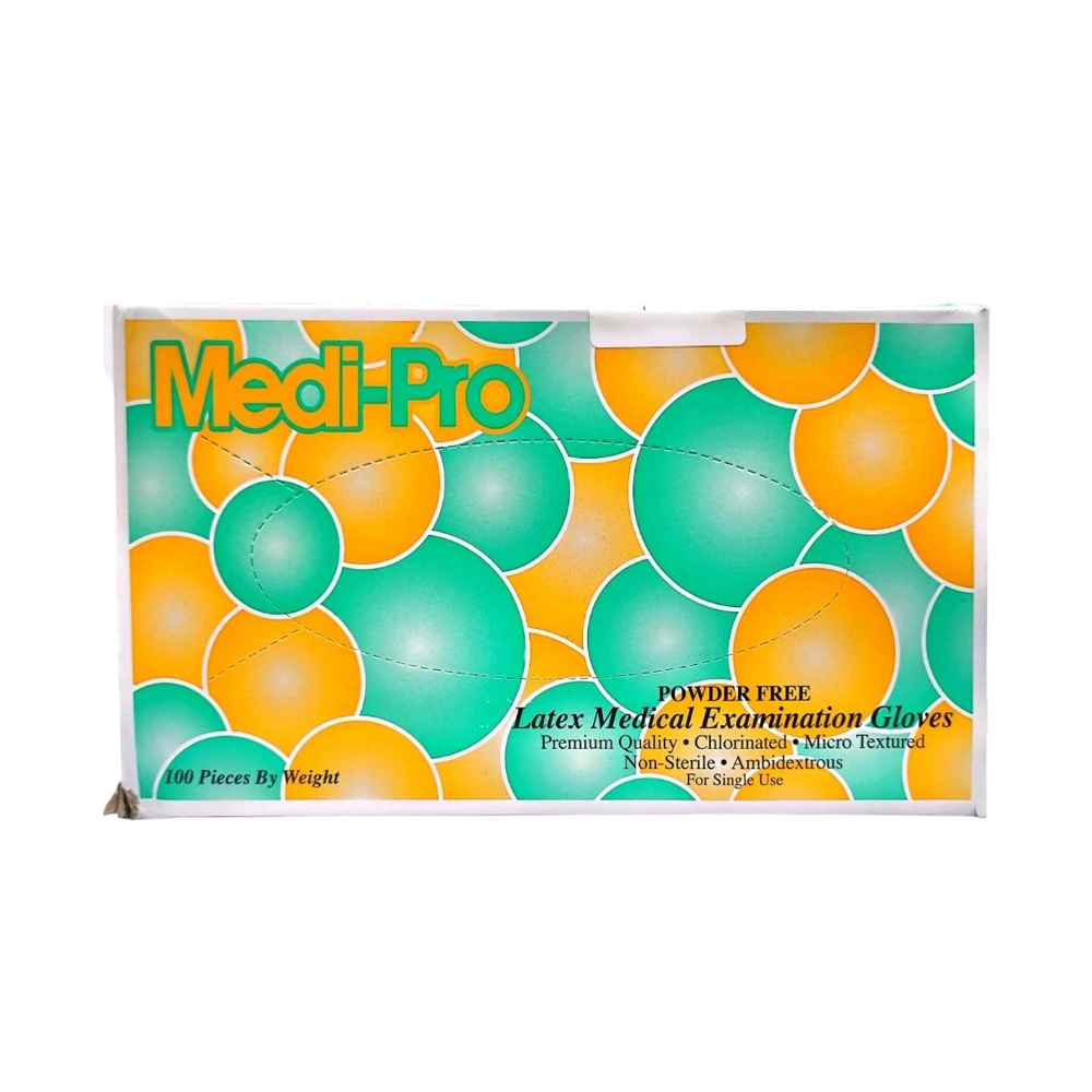 Medi-Pro Latex Powder Free Gloves 100Pcs - Medium