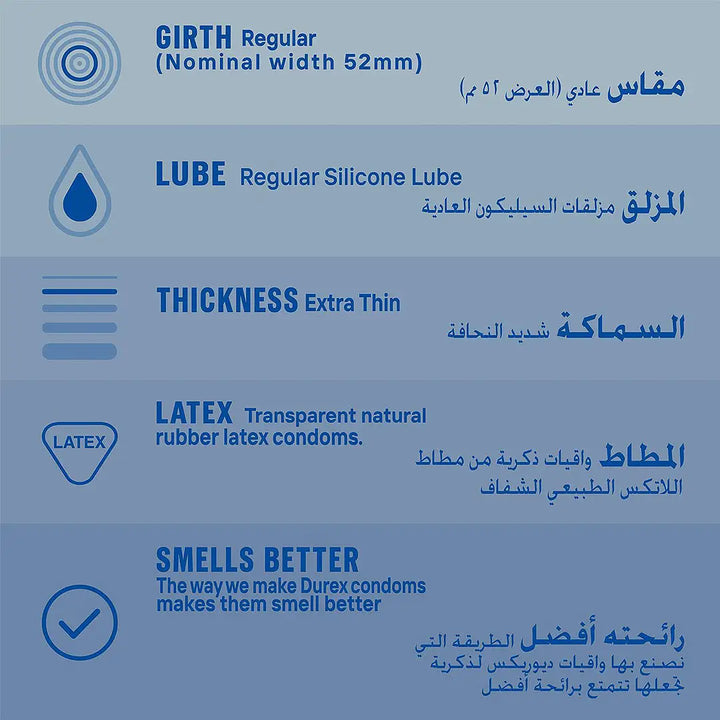 51574-Durex Condom Invisible Extra Lubricated Extra Thin 12s +2