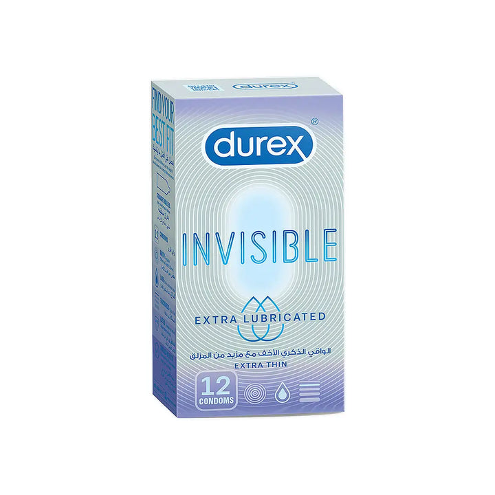 51574-Durex Condom Invisible Extra Lubricated Extra Thin 12s