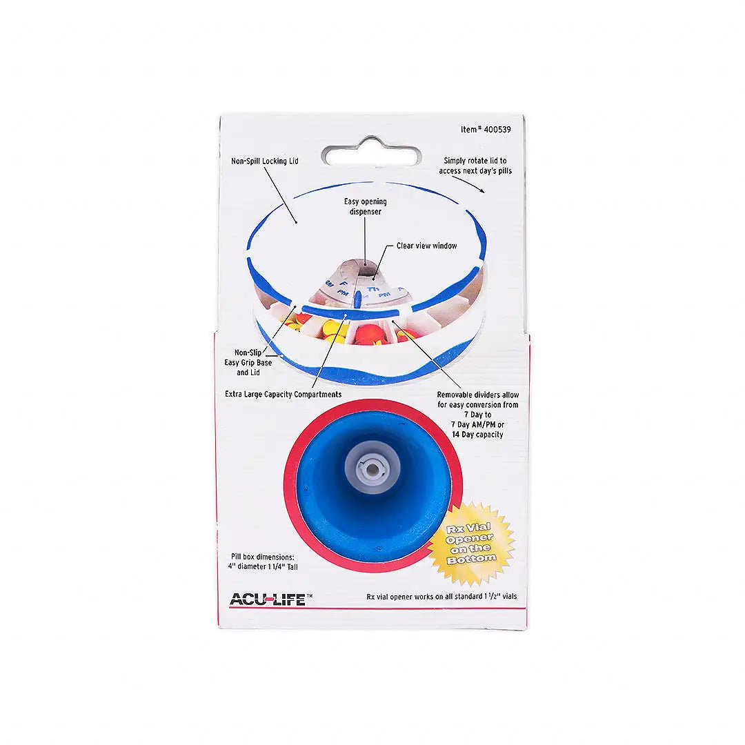 acu life easy grip pillbox 7 days am pm pillbox 400539
