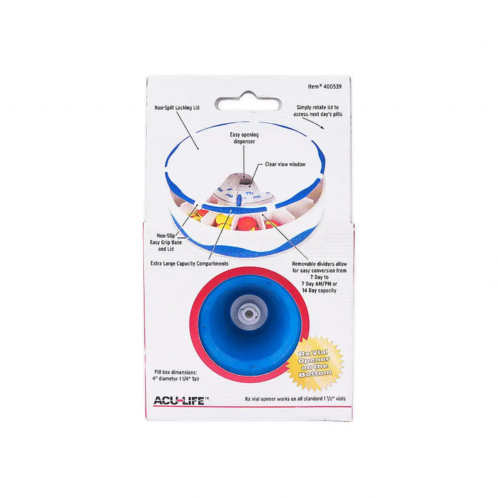 51603-Acu-Life Easy Grip Pillbox 7 Days AM-PM Pillbox - 400539 +5