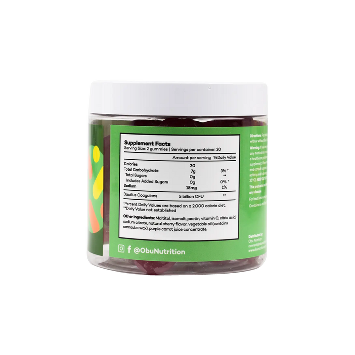 51615-OBU Probiotic Cherry Flavor 60 Gummies +2