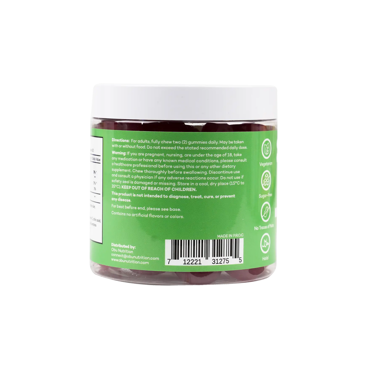 51615-OBU Probiotic Cherry Flavor 60 Gummies +1