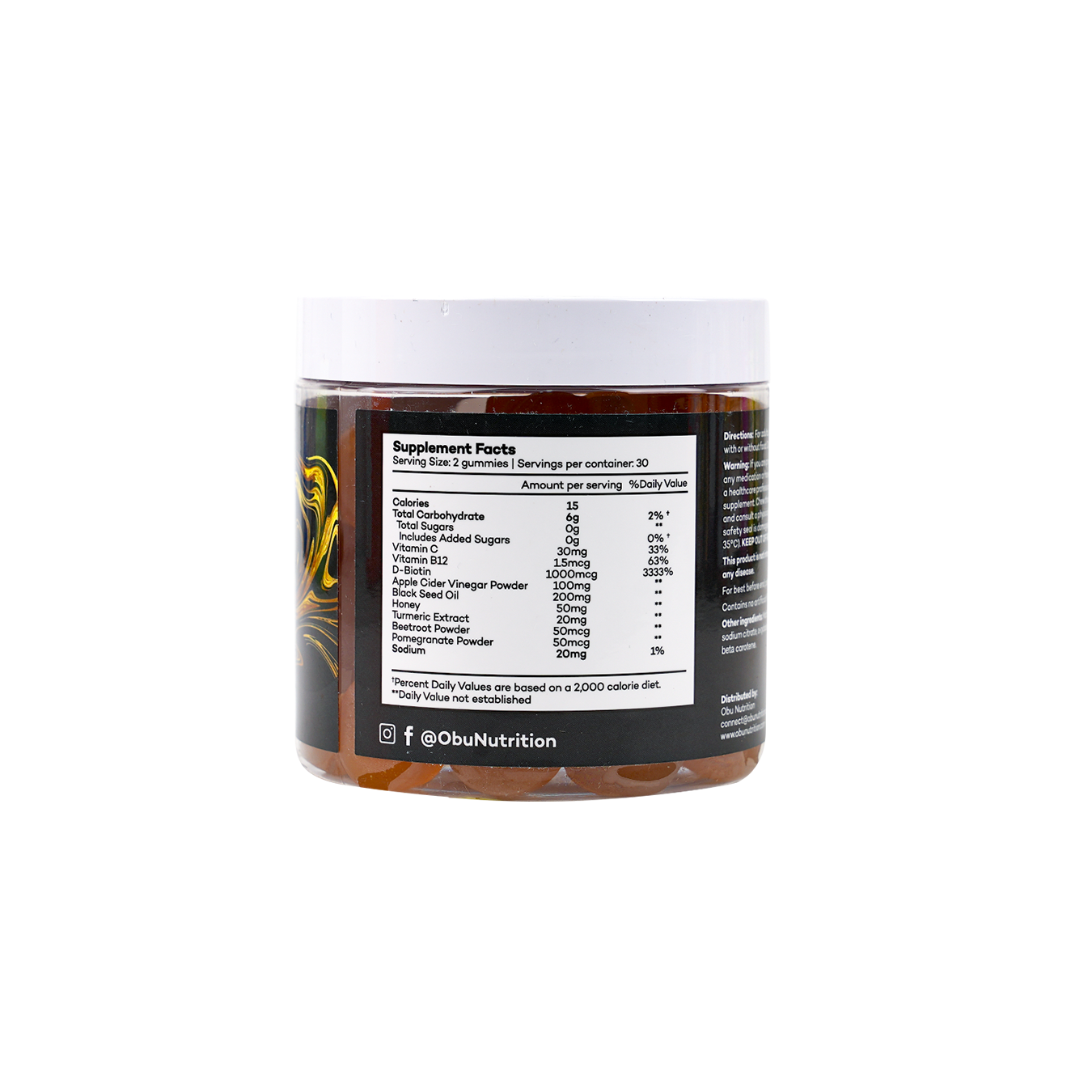 Obu Black Seed Oil Honey Flavor 60 Gummies