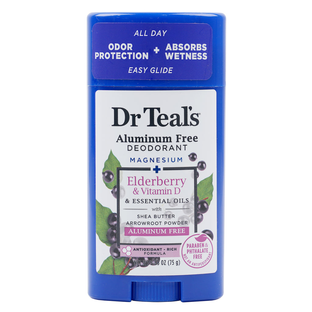 Dr Teals Aluminum Free Deodorant 75g - Elderberry &Vitamin D