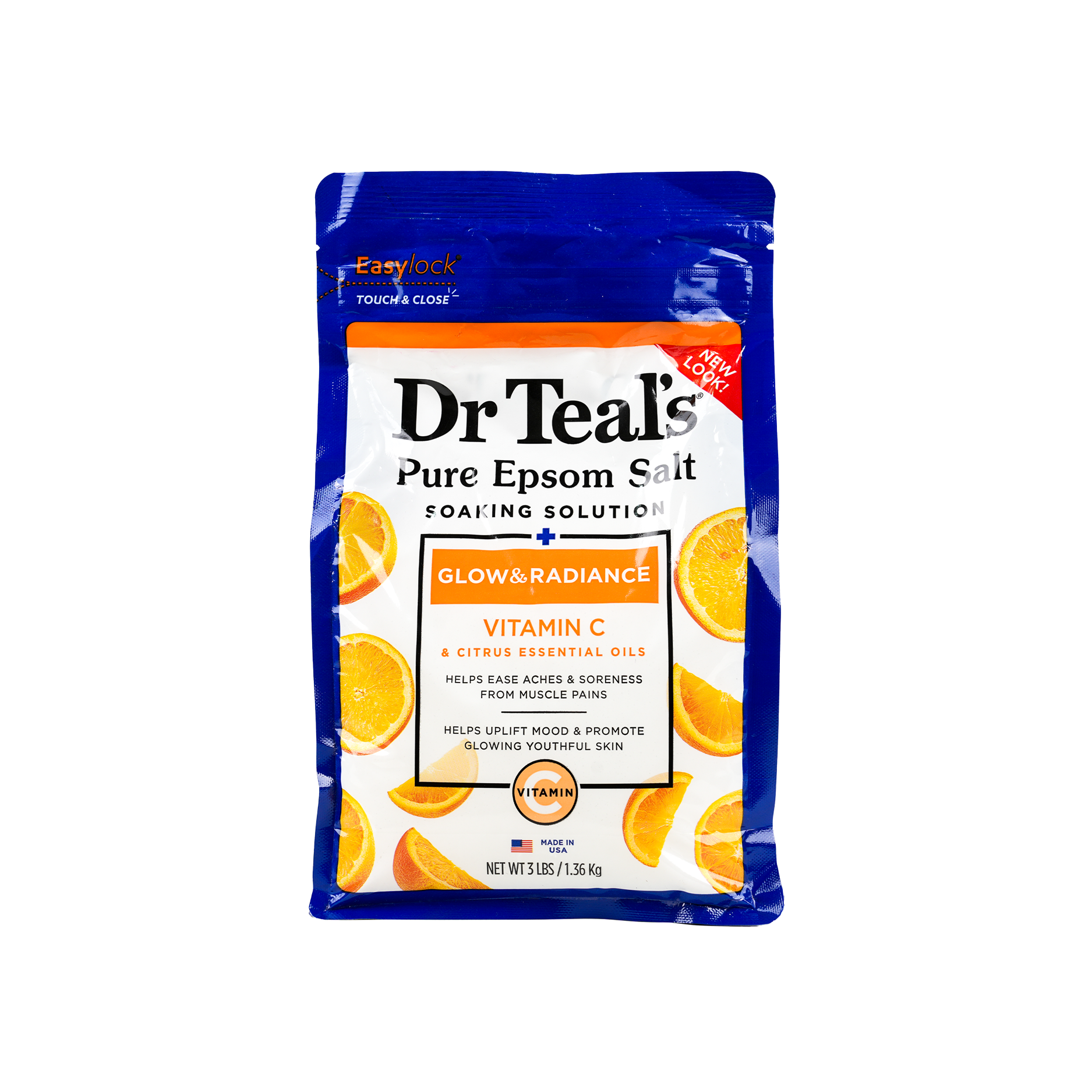 Dr Teals Pure Epsom Salt Soaking Solution 1.36Kg - Vitamin C