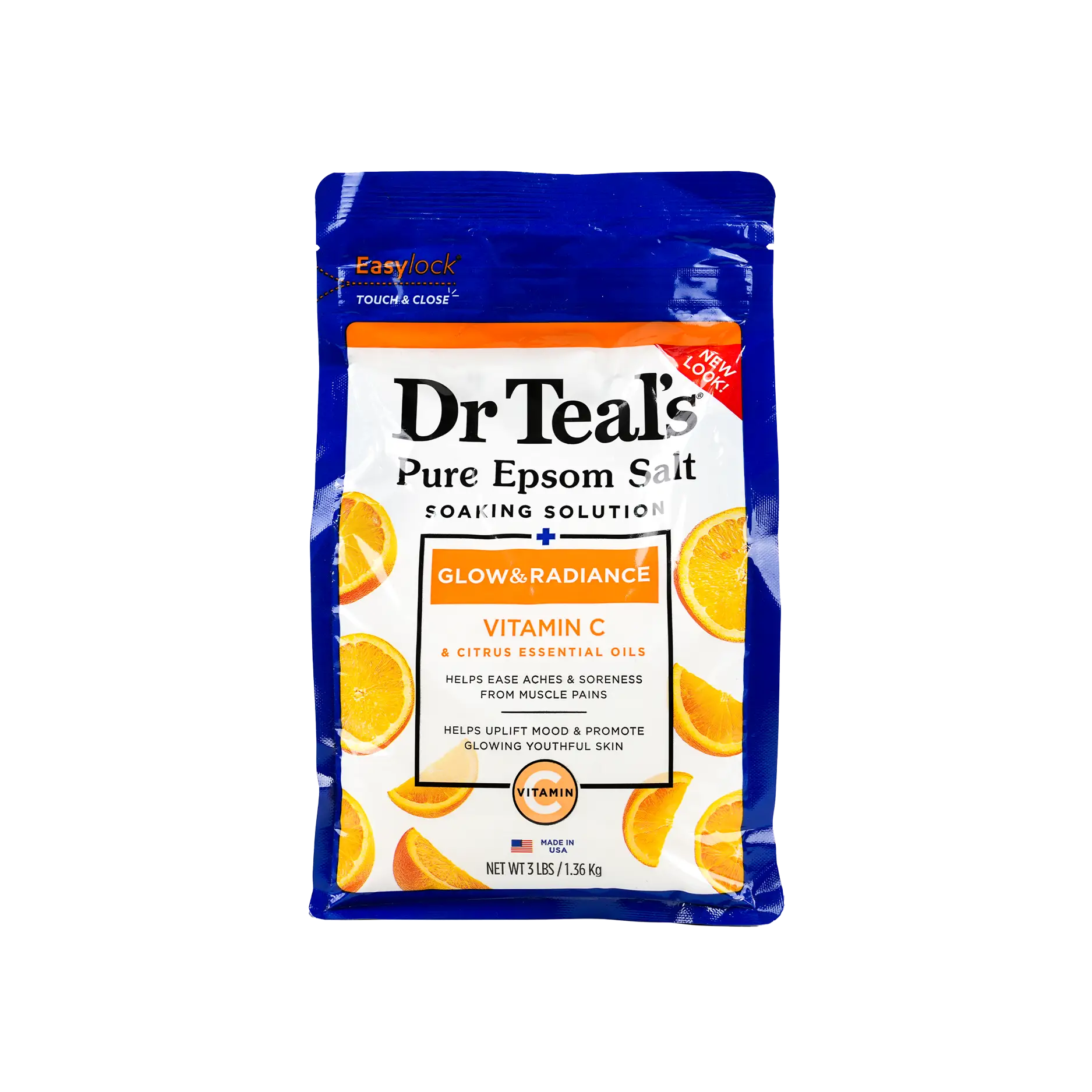 Dr Teals Pure Epsom Salt Soaking Solution 1.36Kg - Vitamin C