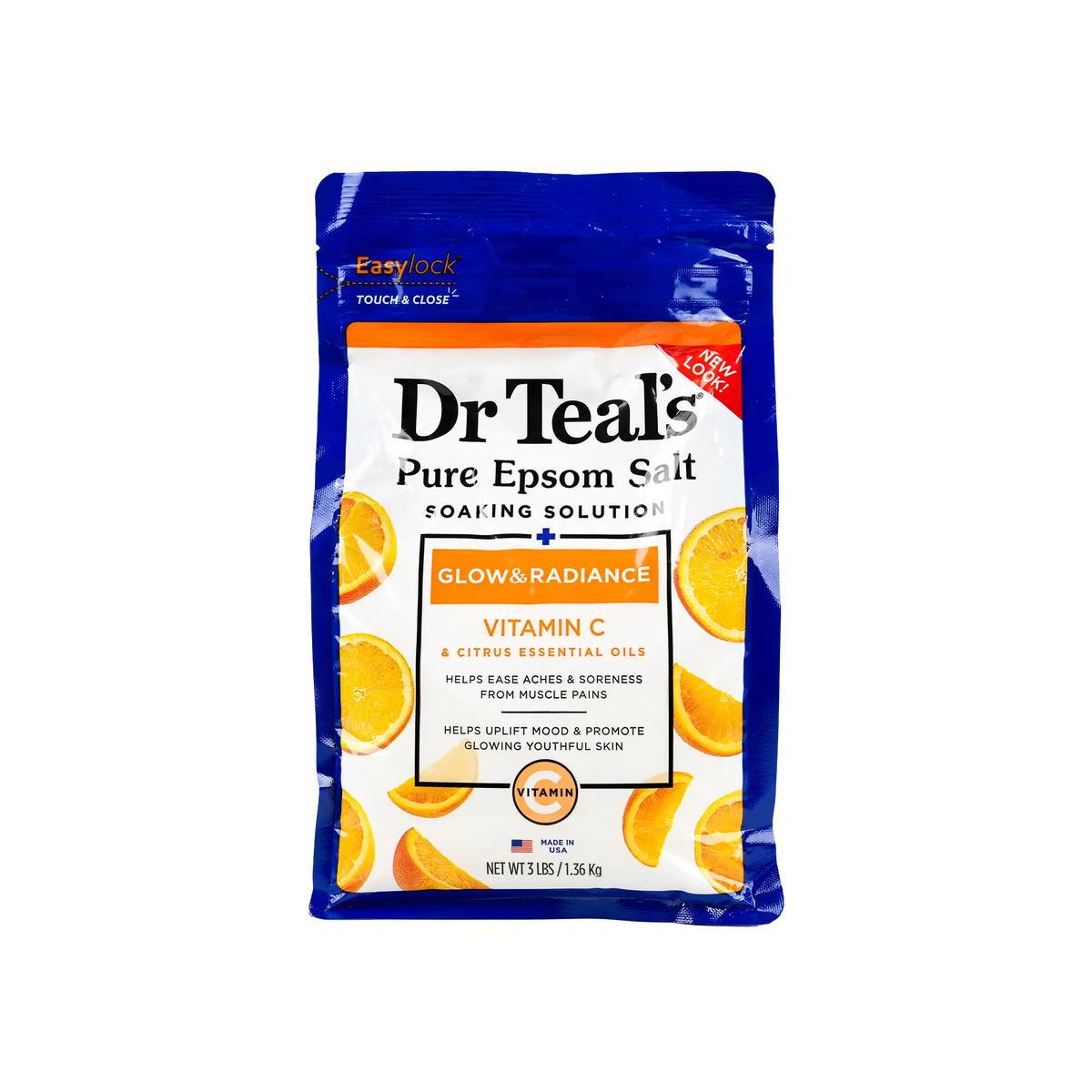 51651-Dr Teals Pure Epsom Salt Soaking Solution 1.36Kg - Vitamin C