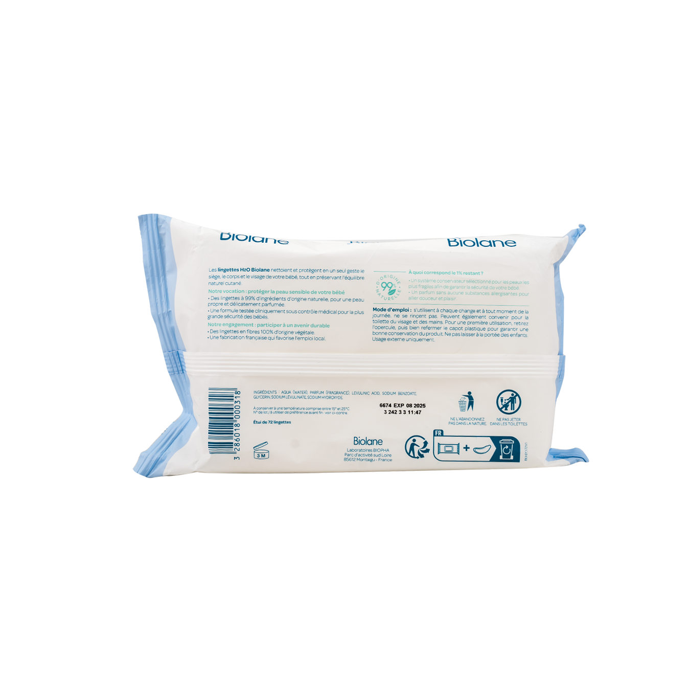 Biolane H2O Wipes 72 Pcs 1+1 Offer