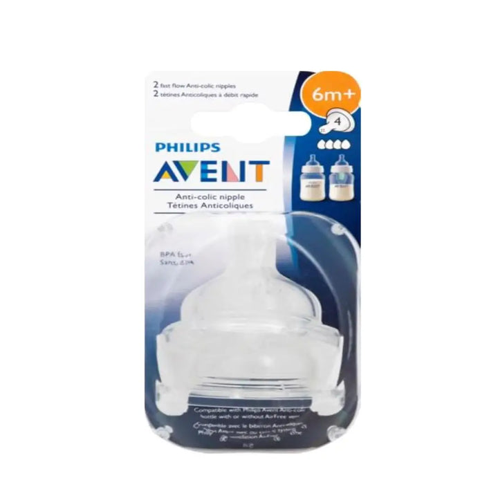 51669-Avent Anti-Colic Teat 6m+ 2Pcs-F634/27(PA009)