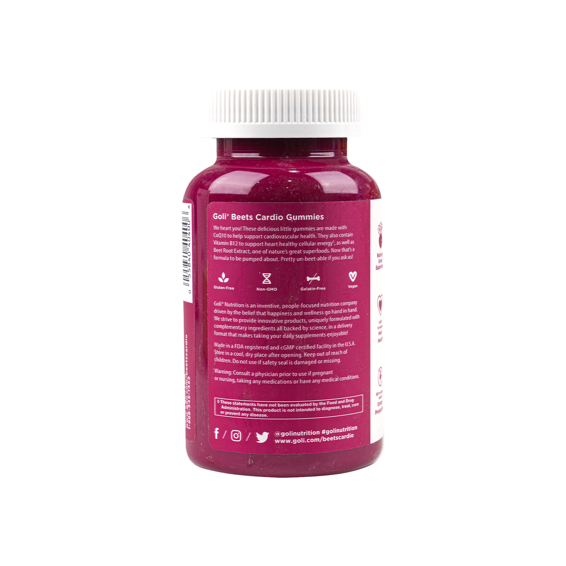 Goli Beets Cardio 100MG CoQ10 60 Gummies