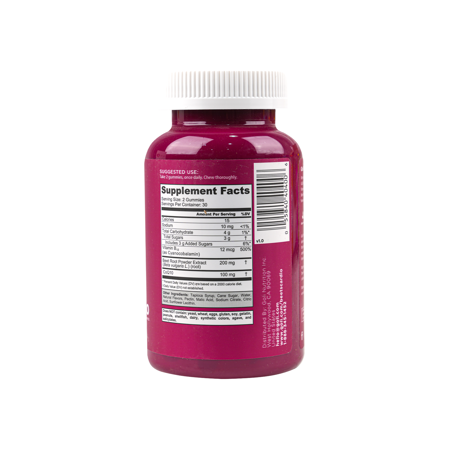 Goli Beets Cardio 100MG CoQ10 60 Gummies