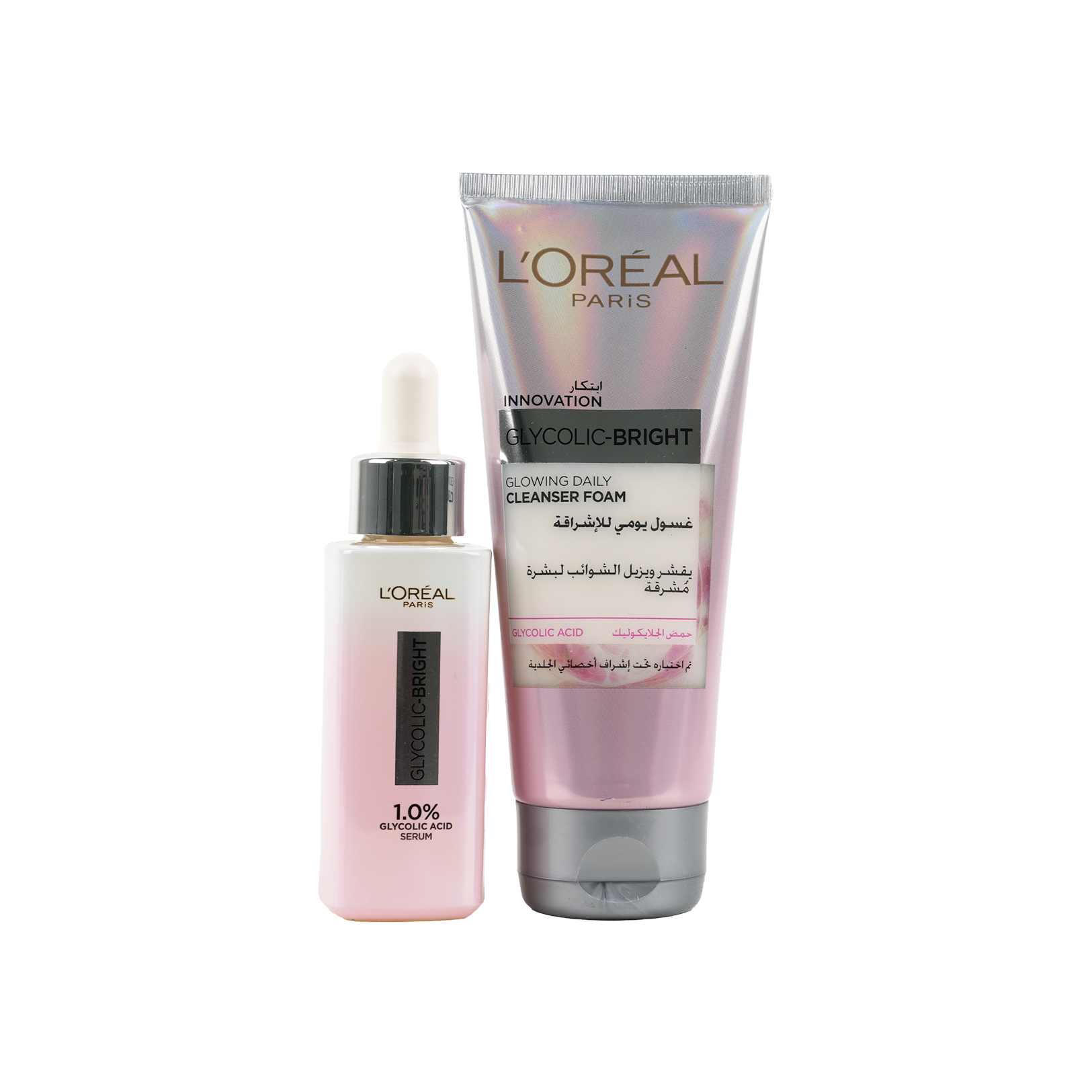 L'oreal Glycolic-Bright Serum30ml+Glowing Cleanser Foam100ml