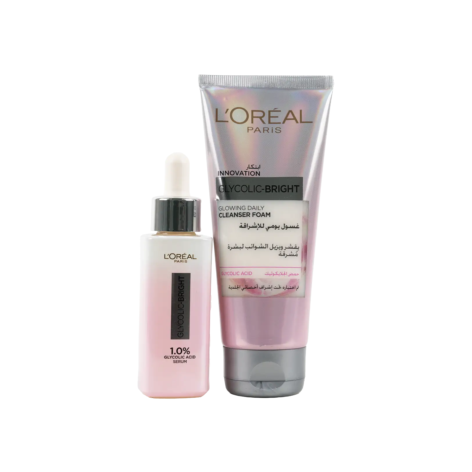 L'oreal Glycolic-Bright Serum30ml+Glowing Cleanser Foam100ml