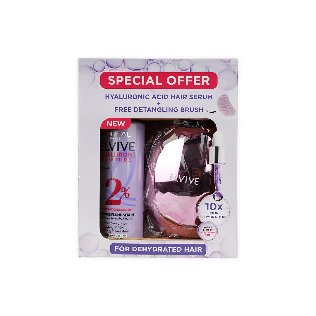 L'oreal Elvive Hyaluron Plump Serum Spray150ml+DetangleBrush