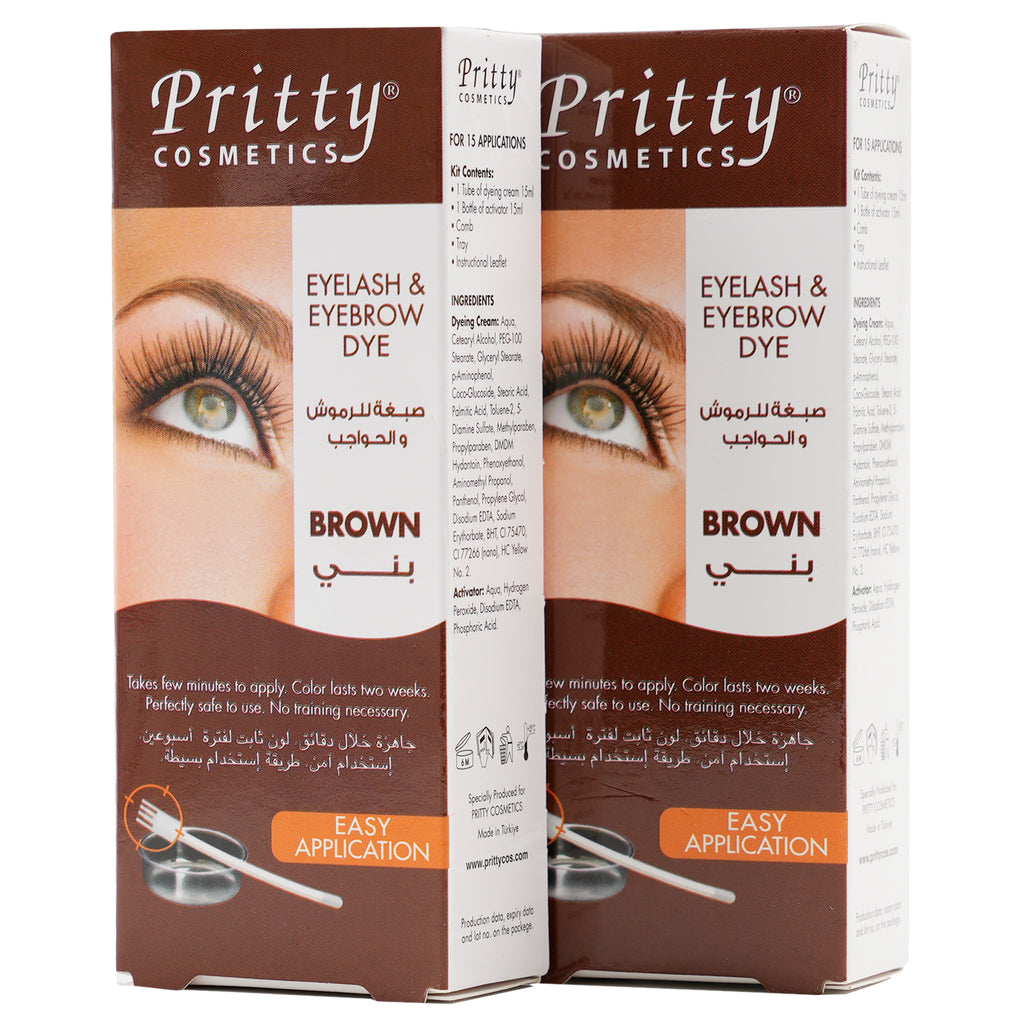 Pritty Eyelash & Eyebrow  Dye Brown 1+1 Offer