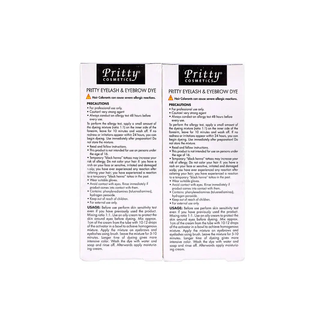 Pritty Eyelash & Eyebrow  Dye-Black 1+1 Offer+3