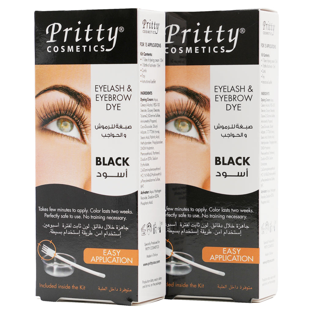 Pritty Eyelash & Eyebrow  Dye-Black 1+1 Offer