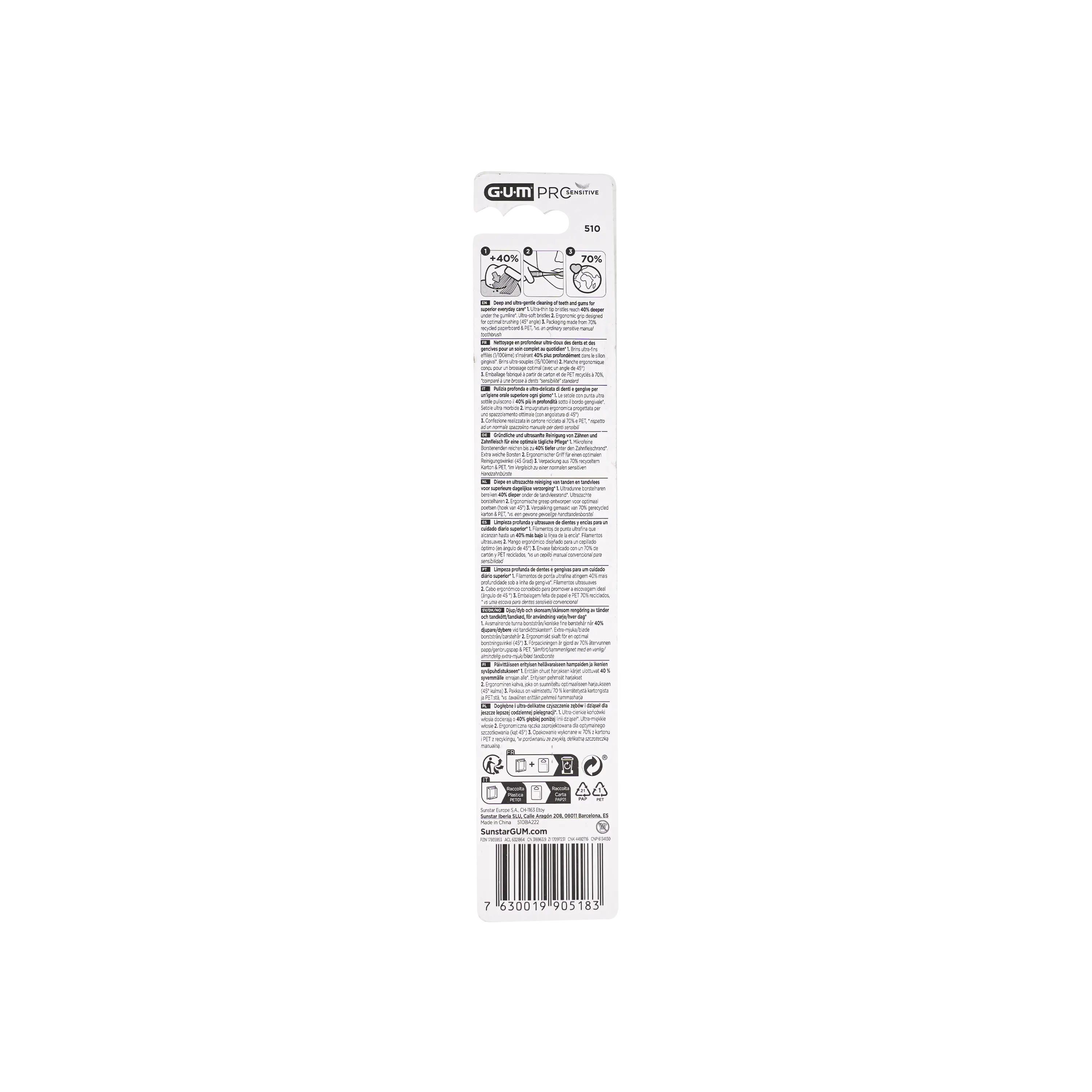 GUM Pro Sensitive Toothbrush Ultra Soft-510