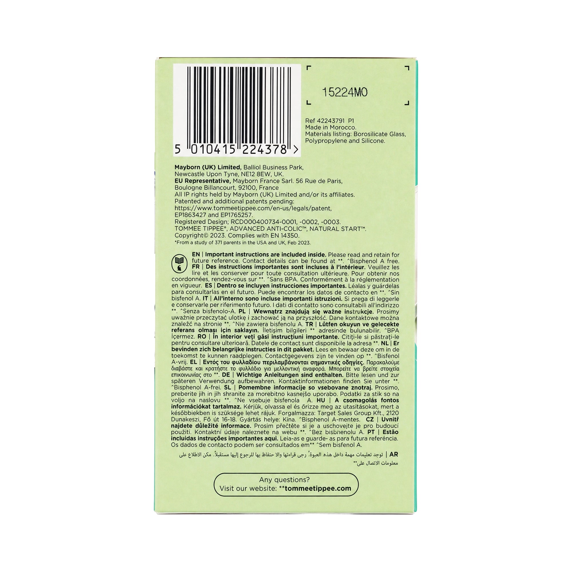 Tommee Tippee Closer To Nature Bottle Glass 0m+ 150ml-4378