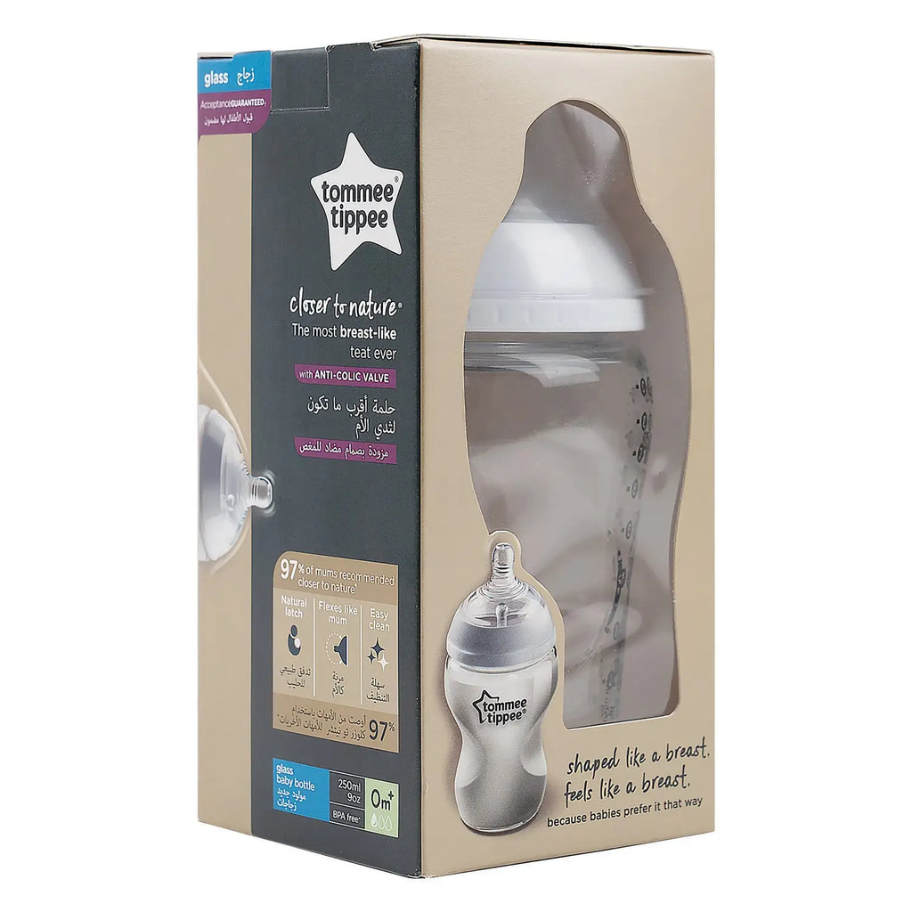Tommee Tippee Anti-Colic Glass Bottle 0m+ 250ml-4385