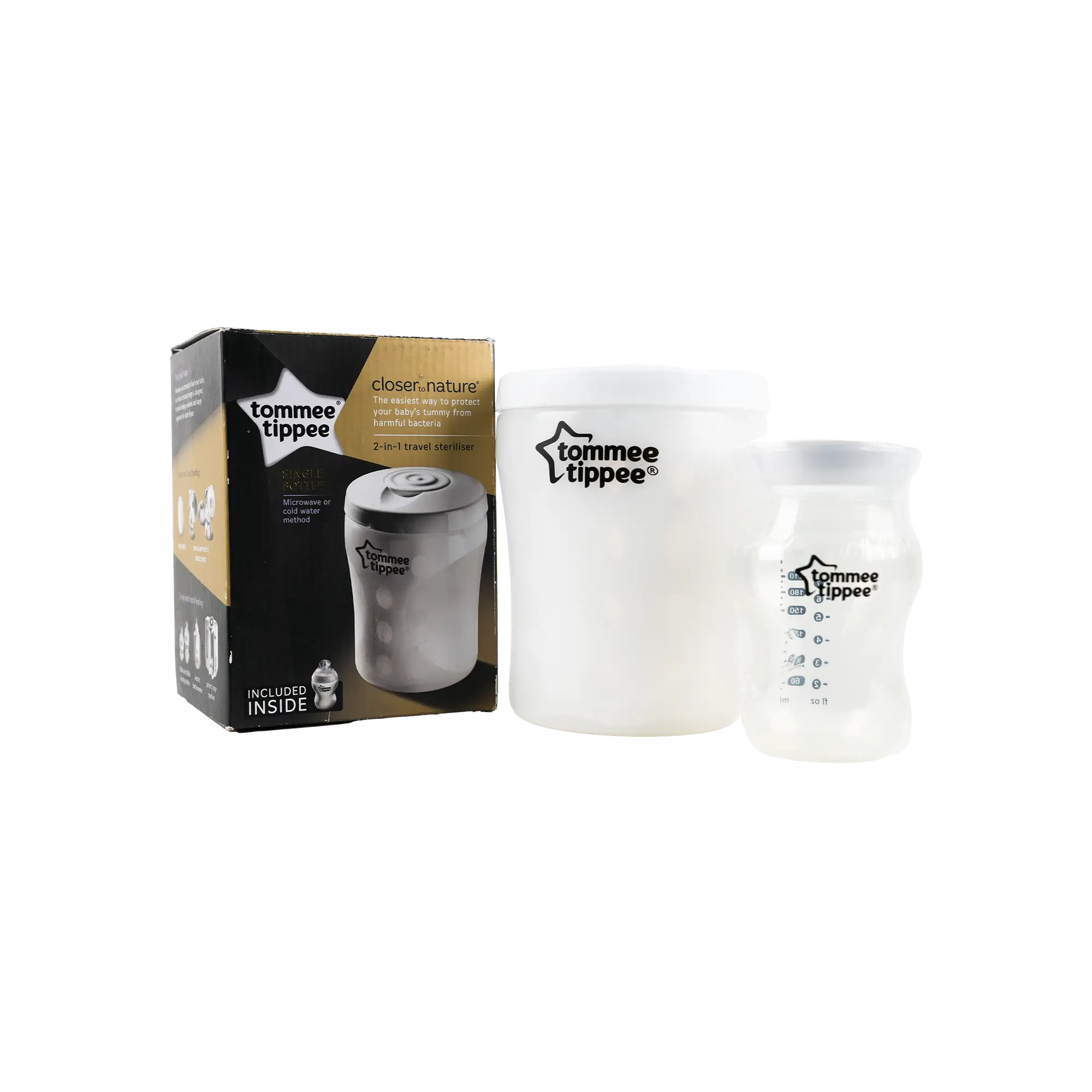 Tommee Tippee 2in1 Travel Steriliser Bottle 0m+ 260ml -1000