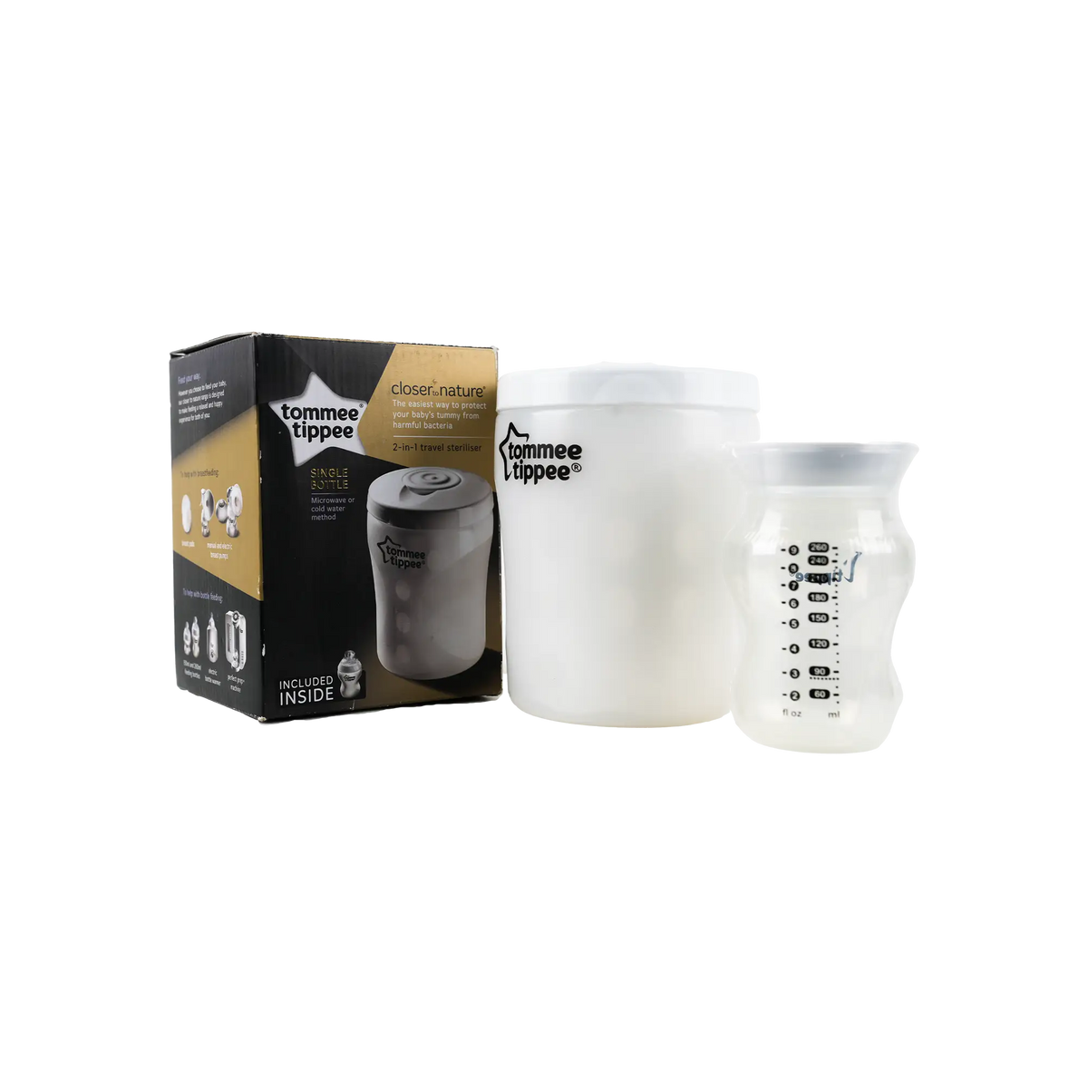 51750-Tommee Tippee 2in1 Travel Steriliser Bottle 0m+ 260ml -1000