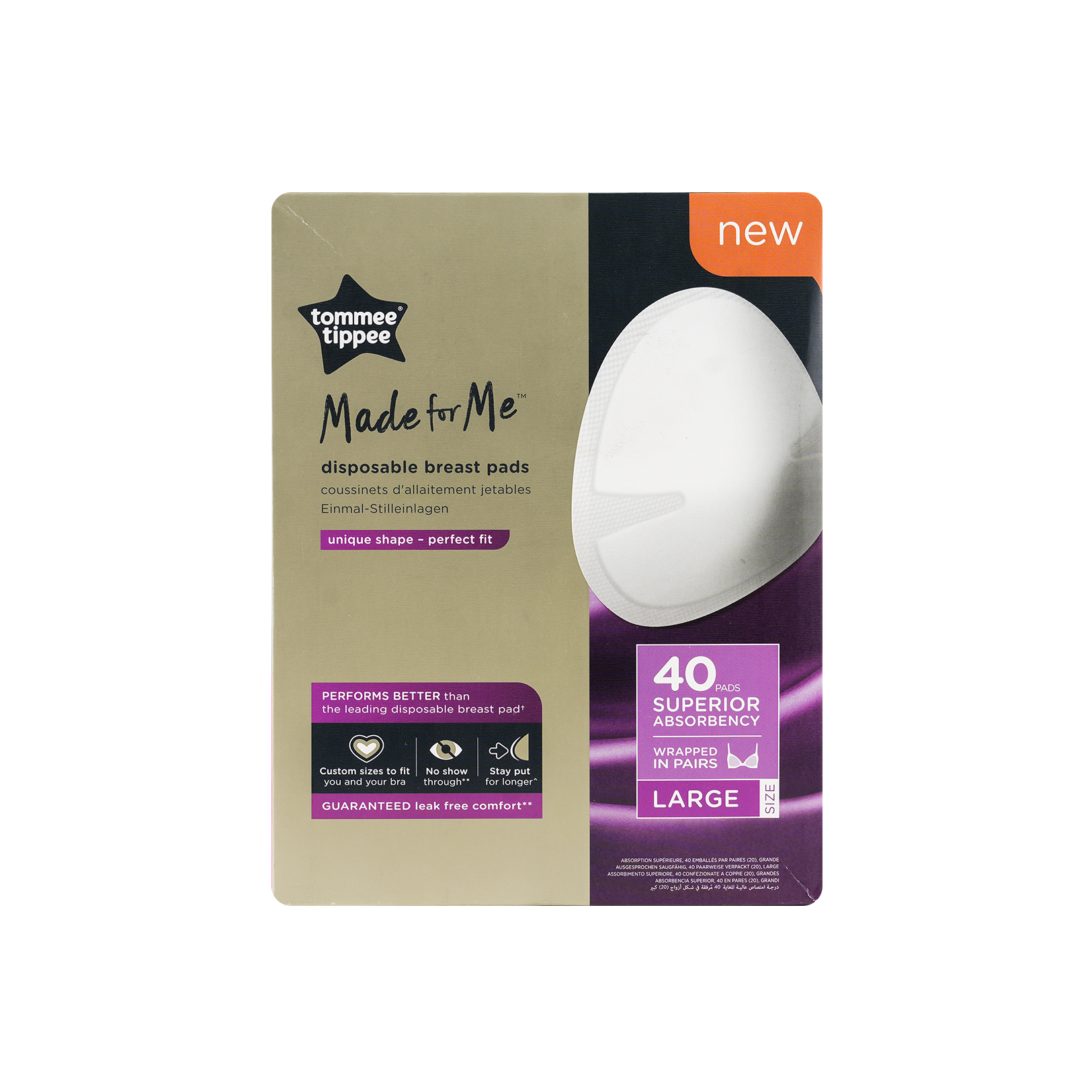 Tommee Tippee Disposable Breast Pads 40 Pads Large-6357