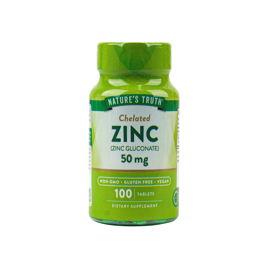 Nature's Truth Zinc 50mg 100 Tablets -Chelated