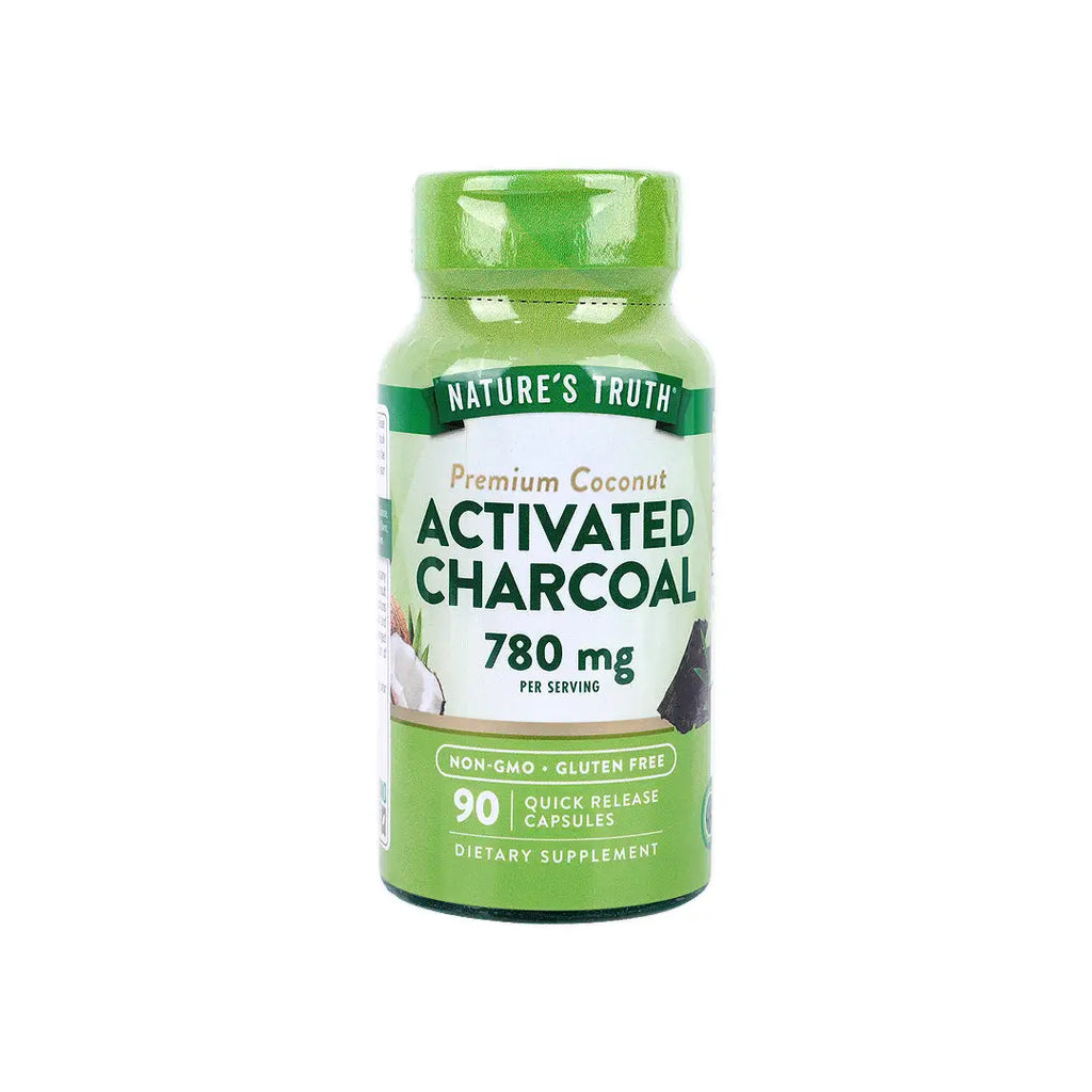 Nature's Truth Activated Charcoal 780mg 90Capsules - Coconut